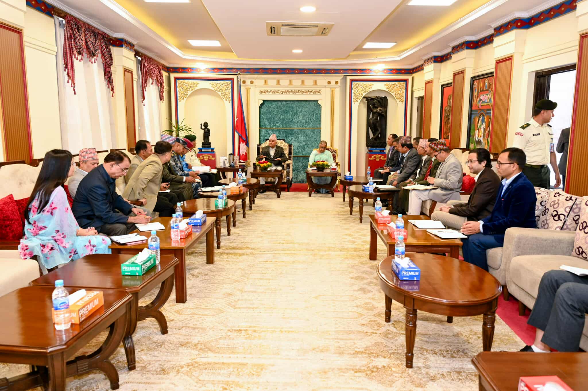 Image of राष्ट्रपति पौडेलद्वारा प्रधानमन्त्री र सुरक्षा प्रमुखहरूसँग उच्चस्तरीय छलफल